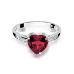 Pierścionek złoty z rubinem i diamentami BD-W31B - obrazek 2