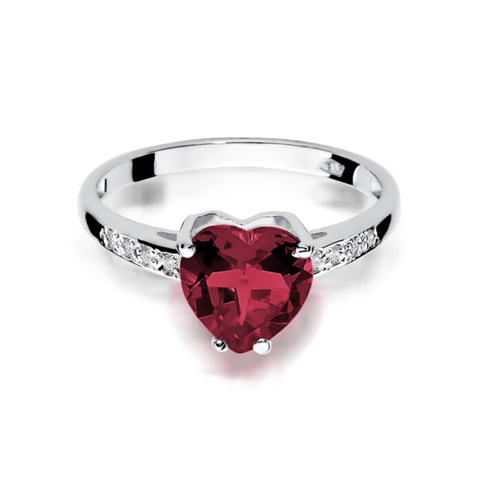 Pierścionek złoty z rubinem i diamentami BD-W31B - obrazek 2