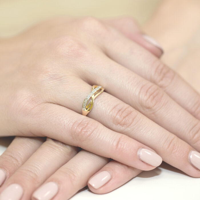 Pierścionek złoty z diamentami BD-W90 - obrazek 4