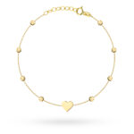 Bransoletka złota serduszko i kulki