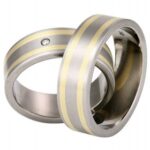 Obrączki tytanowe + złoto TG31-7