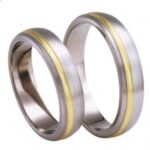Obrączki tytanowe + złoto TG77-5