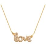 Naszyjnik złoty LOVE z cyrkoniami