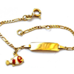 Bransoletka złota z rybką emaliowaną