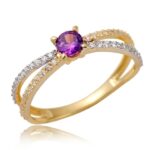 Pierścionek złoty z cyrkoniami I-P1862