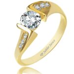 Pierścionek złoty z cyrkoniami RZ-RUB110