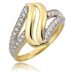 Pierścionek złoty z cyrkoniami I-P1773