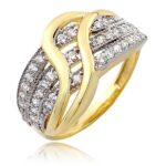 Pierścionek złoty z cyrkoniami I-P1775