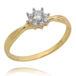 Pierścionek złoty z cyrkoniami J4431