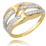 Pierścionek złoty z cyrkoniami I-1795