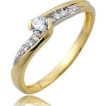 Pierścionek złoty z cyrkoniami I-P1768