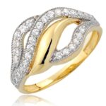 Pierścionek złoty z cyrkoniami I-P1756