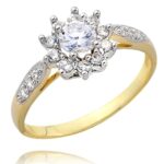 Pierścionek złoty z cyrkoniami I-P1703