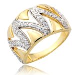 Pierścionek złoty z cyrkoniami I-P1712