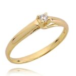 Pierścionek złoty z cyrkonią I-P1533