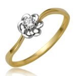 Pierścionek złoty z cyrkonią I-P1876