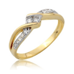 Pierścionek złoty z cyrkoniami I-P1751