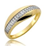 Pierścionek złoty z cyrkoniami I-P1888