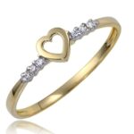 Pierścionek złoty z cyrkoniami I-P1848