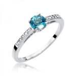 Pierścionek złoty z topazem i diamentami BD-W66B