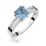 Pierścionek złoty z topazem i diamentami BD-W79B