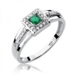 Pierścionek złoty ze szmaragdem i diamentami BD-W271B