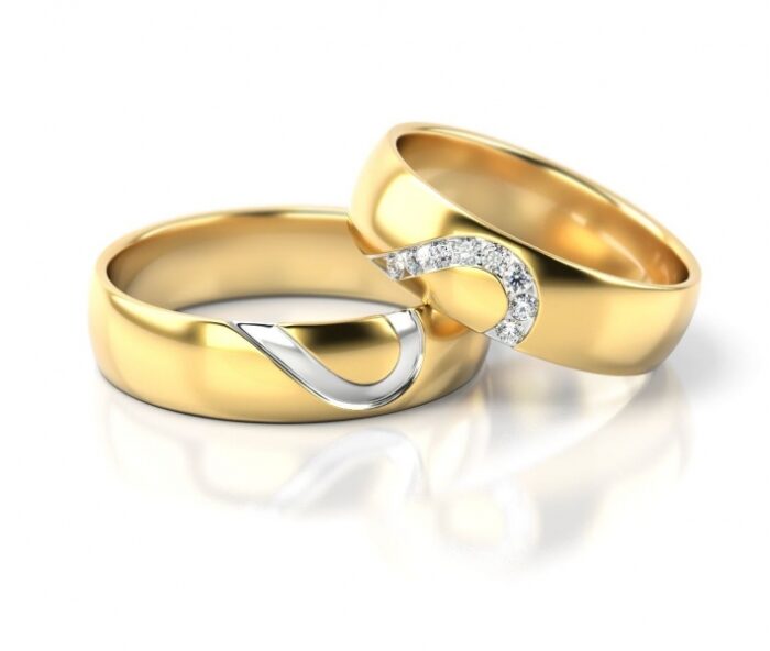 Obrączki złote S315 półokrągłe - obrazek 2