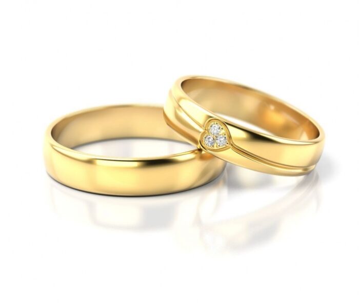 Obrączki złote S314 półokrągłe - obrazek 2