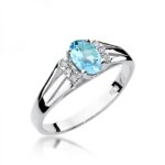 Pierścionek złoty z topazem i diamentami BD-W05