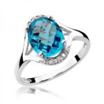 Pierścionek złoto z topazem i diamentami BD-W150B