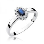 Pierścionek złoty z szafirem i diamentami BD-W26B