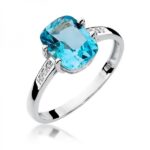 Pierścionek złoty z topazem i diamentami BD-W38B