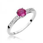 Pierścionek złoty z rubinem i diamentami BD-W66B