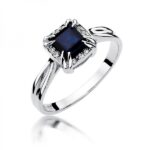 Pierścionek złoty z szafirami i diamentami BD-W358B