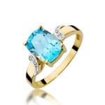 Pierścionek złoty z topazem i diamentami BD-W400