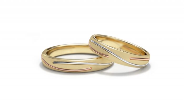 Obrączki złote S324 półokrągłe - obrazek 2