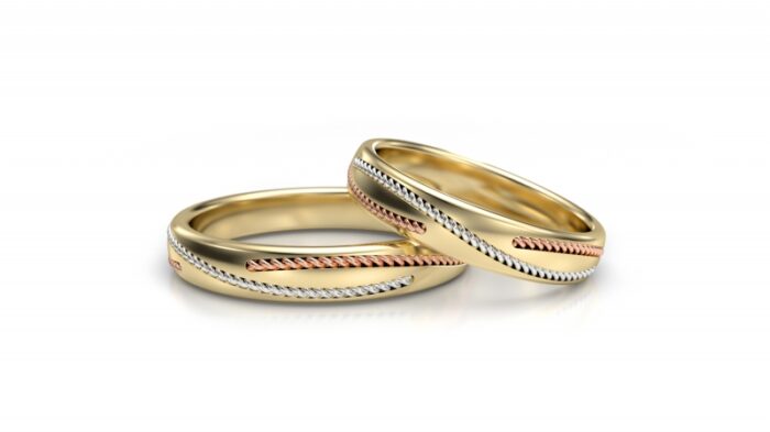 Obrączki złote S323 półokrągłe - obrazek 2