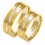 Obrączki złote ZS-OE-351 płaskie z motywem serca