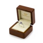 Pierścionek złoty z tanzanitem i diamentami KH-P793