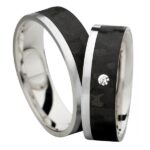 Obrączka carbon ze srebrem SRC2