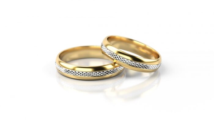 Obrączki złote S003 półokrągłe - obrazek 2