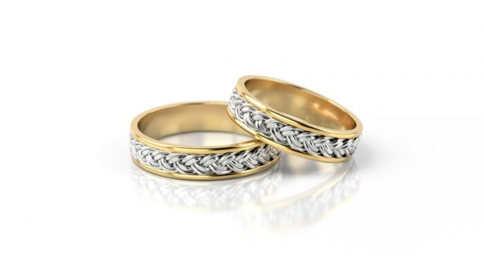 Obrączki złote S008 płaskie - obrazek 2