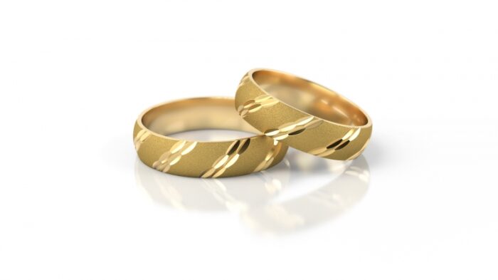 Obrączki złote S014 półokrągłe - obrazek 2