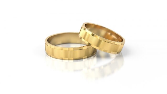 Obrączki złote S023 płaskie - obrazek 2