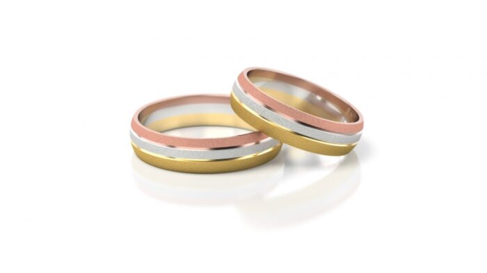 Obrączki złote S032 półokrągłe - obrazek 2