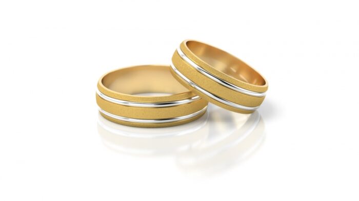 Obrączki złote S049 półokrągłe - obrazek 2
