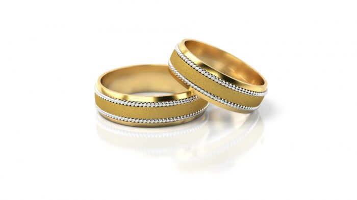 Obrączki złote S050 półokrągłe - obrazek 2