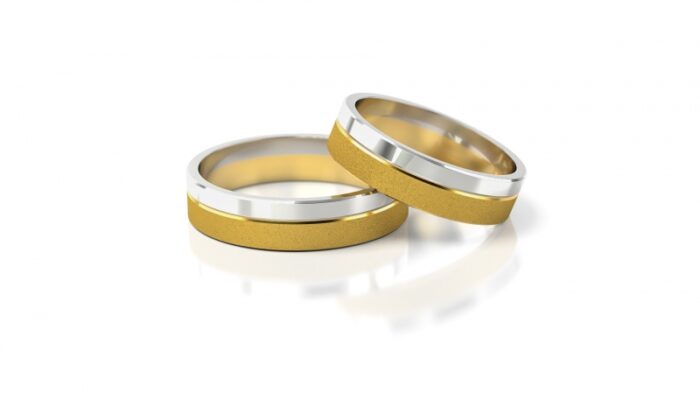 Obrączki złote S058 płaskie - obrazek 2