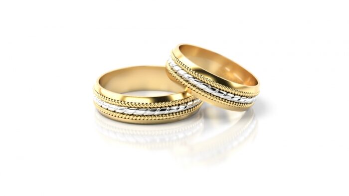 Obrączki złote S069 półokrągłe - obrazek 2