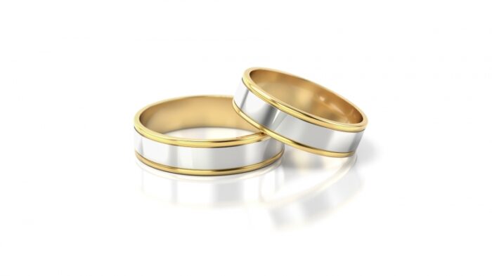 Obrączki złote S074 płaskie - obrazek 2